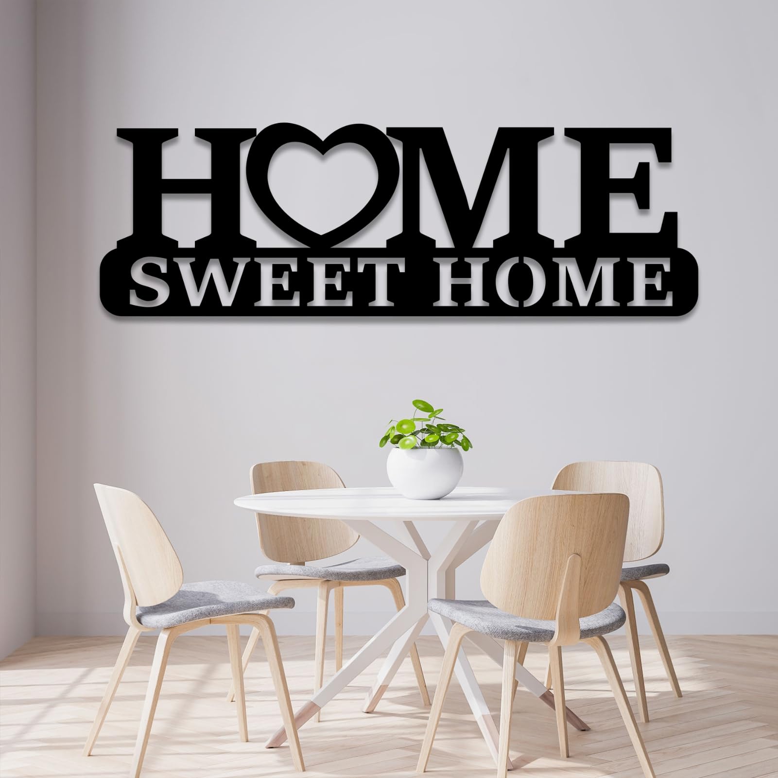 Rodzinna metalowa dekoracja ścienna, znak powitalny Home Sweet Home, metalowa dekoracja ścienna do sypialni, salonu, biura, złota 48 x 16