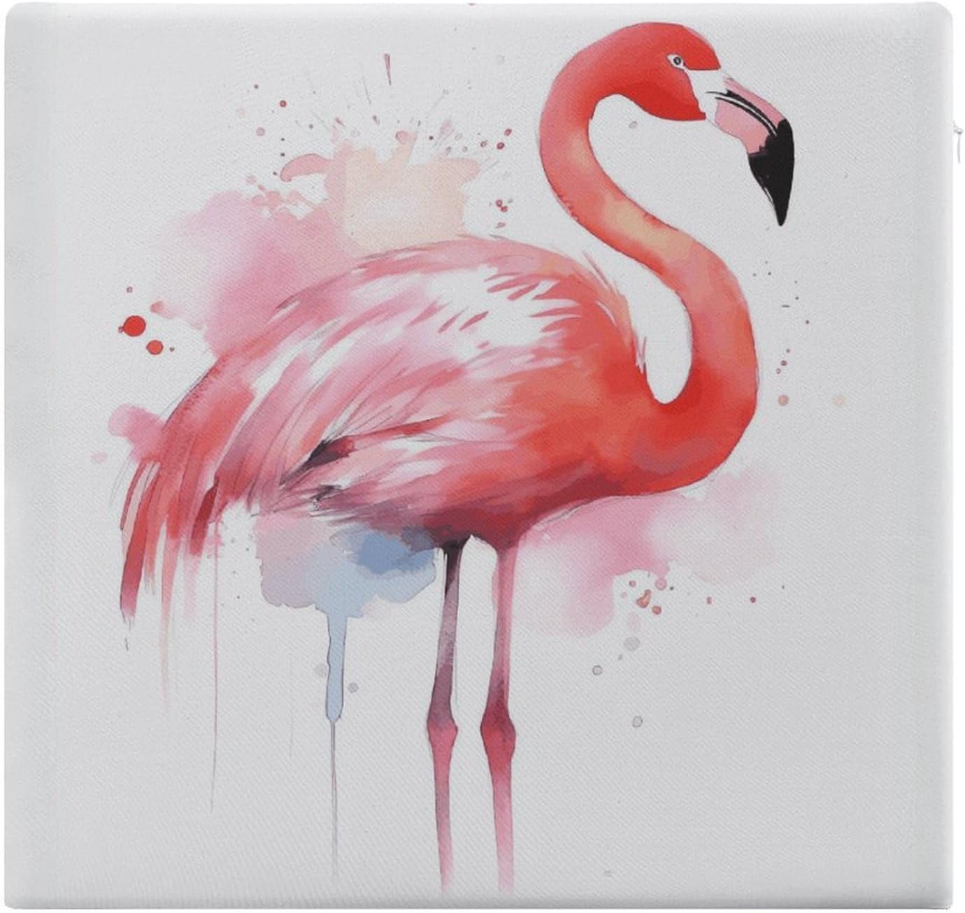 Pink Flamingo Watercolor Chair Cushion Floor Pillow Stool Cushion | Cushions with Removable Cover with Square Memory for for Chair Living Room Balcony Office Sofa,13.8*15*1.2 Inch
