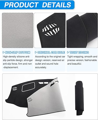 Miniatura 5 de Cartist Cubierta de tablero para Jeep Grand Wagoneer WS 2022 2023 2024 2025, accesorios para salpicadero, alfombrilla antideslizante antideslizante