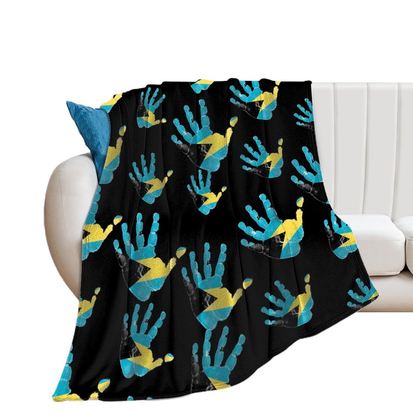OUTBDNVFSA Bahamas Flag Throw Blanket Lightweight Summer Blankets for Bed Sofa Camping Travel