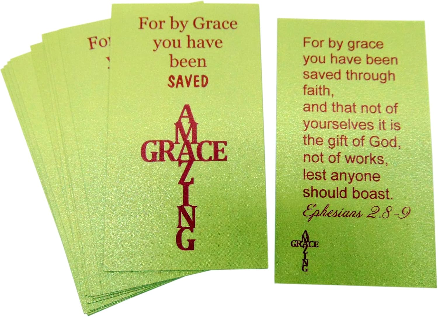 Pocket Cross Set Metal Crosses with Amazing Grace Prayer Cards 10 of Each