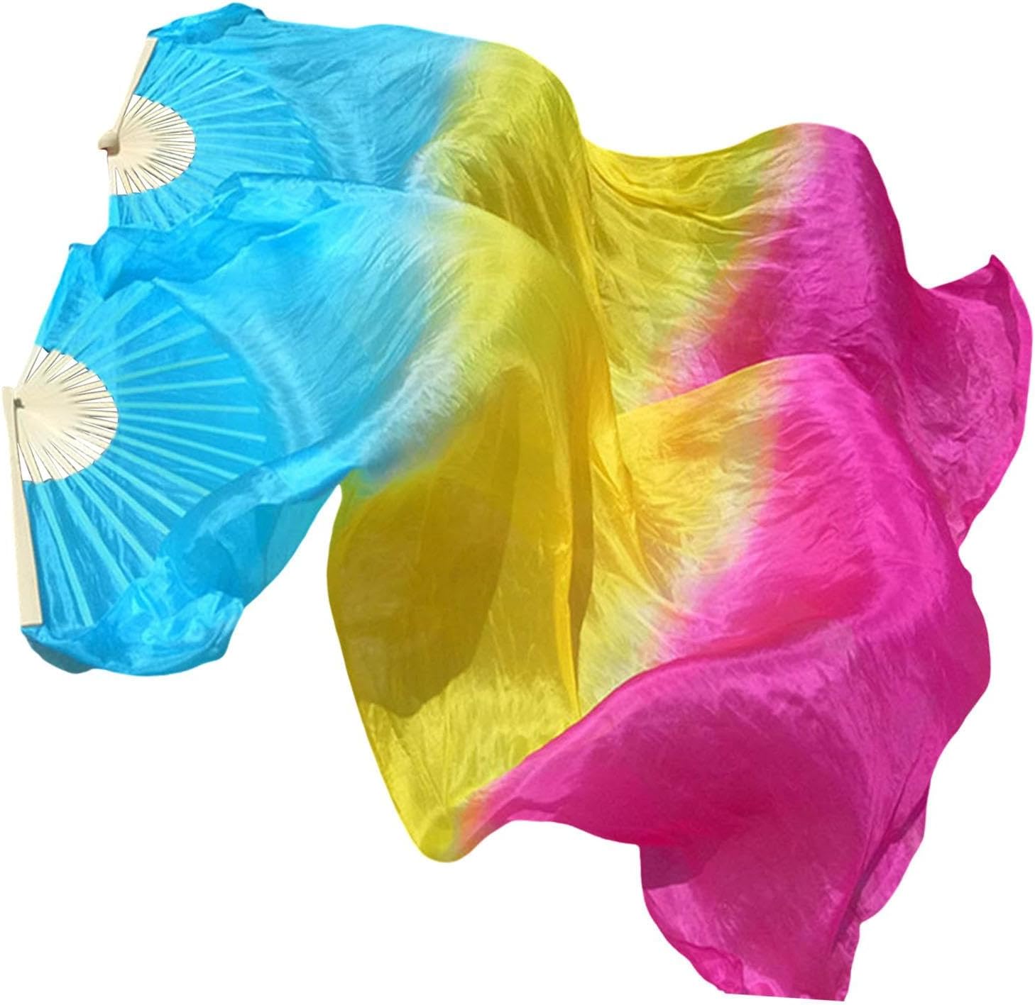 1.80m Long Silk Belly Dance Fan for Stage Performance Costume Accessories