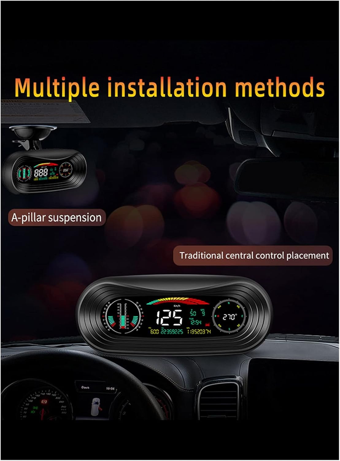 Anti Fatigue Drive GPS Driving Head Up Display Inclinometer Latitude Hud Display Car OBD Speedometer Windshield Speed Projector