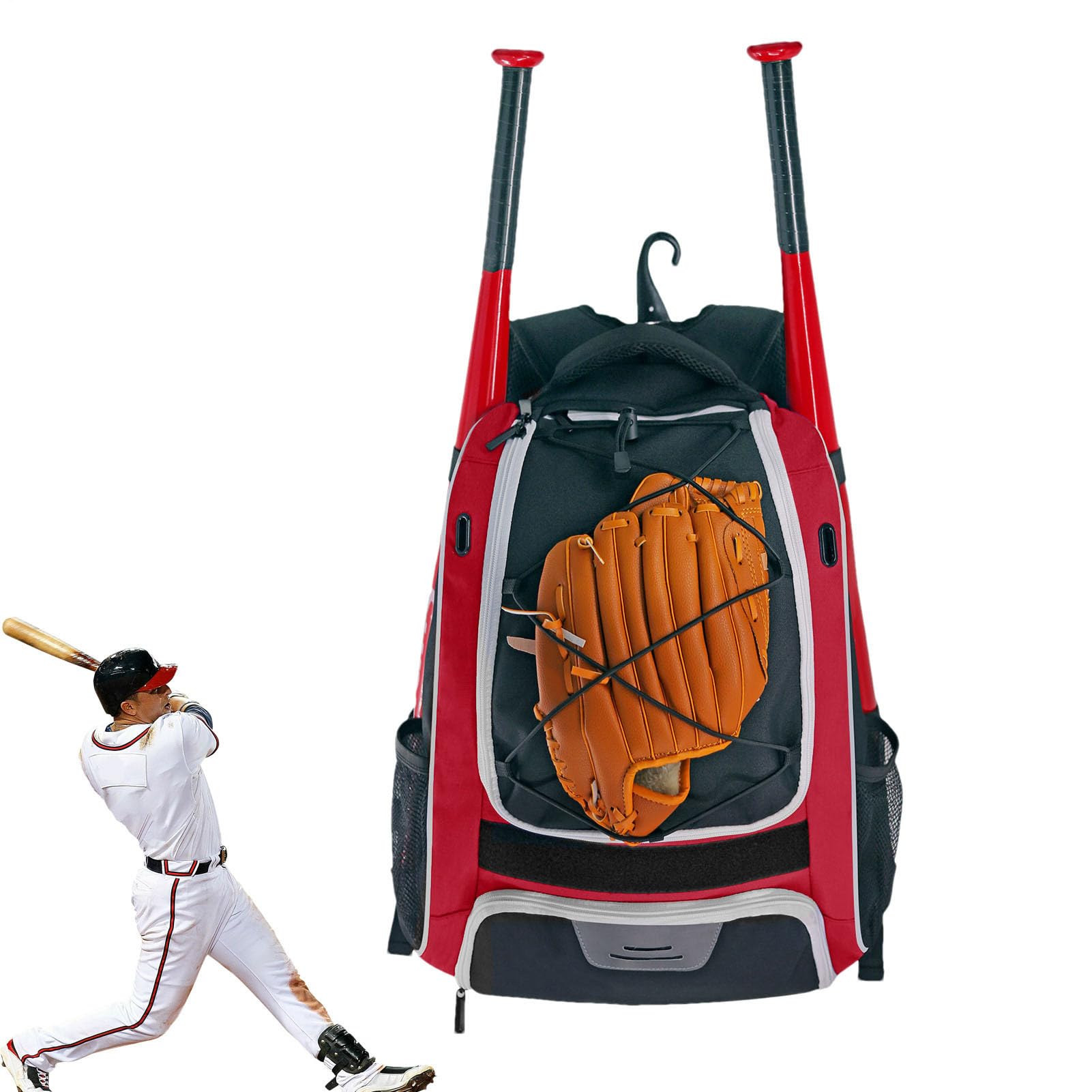 Plecak baseballowy, torba na kij, torba na sprzęt baseballowy i softballowy | wodoodporny i odporny na rozdarcia plecak oxford dla chłopców, młodzieży i dorosłych, duża komora