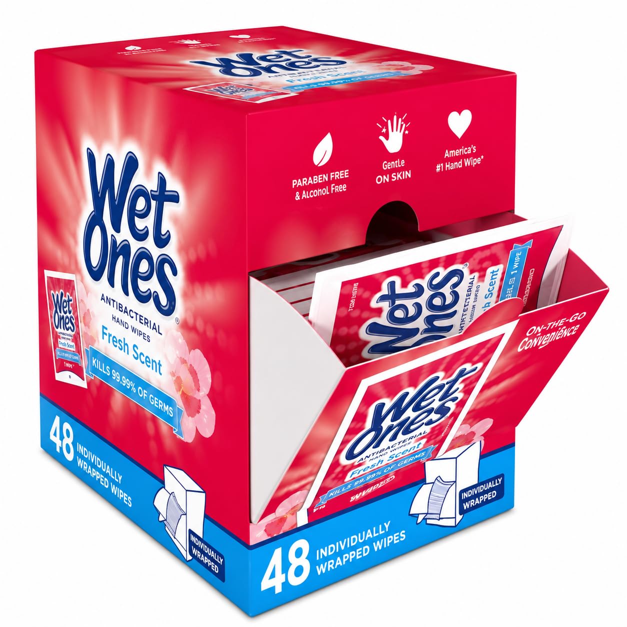Wet Ones Toallitas de mano, paquete de 48 unidades con bolsa de viaje Litardex fundas de asiento desechables (paquete de 10) y toalla de viaje comprimida (4 artículos)