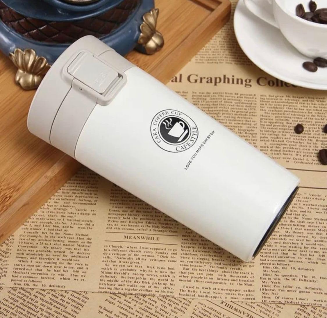 Insulated Cup for Hot & Cold Drinks, Travel Mug, Travel Thermos Flask with Lid Travel Tea and