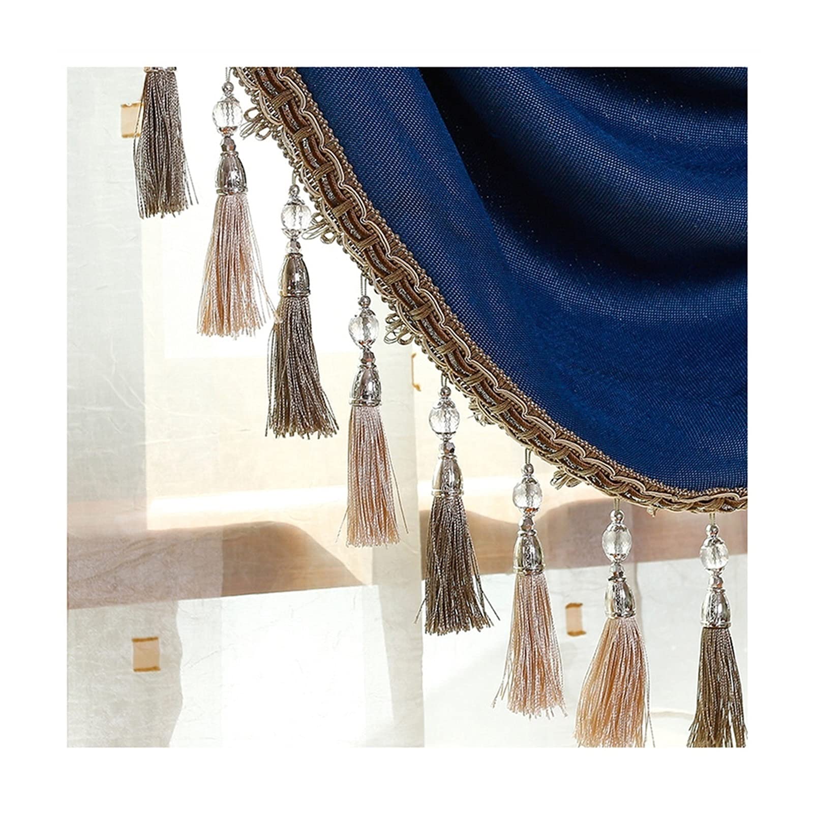 Garniture à Franges Gland Gland Perles Gland Frange Rideaux De Ruban De Dentelle for Accessoires De Fenêtre 5 Mètres (Couleur : H) (Color : C)