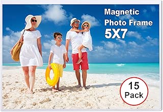 TNELTUEB 15 Pack Magnetic Picture Frames with Photo Pocket, 5 x 7 Magnetic Photo Sleeve Frame for Refrigerator, Fridge, Office Cabinet - coolthings.us