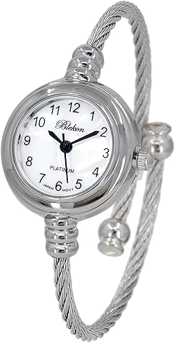 Blekon Collections Reloj de Pulsera Tipo Brazalete para Mujer - Pantalla Analógica Redonda Números Árabes Caja de 23mm Reloj con Brazalete de