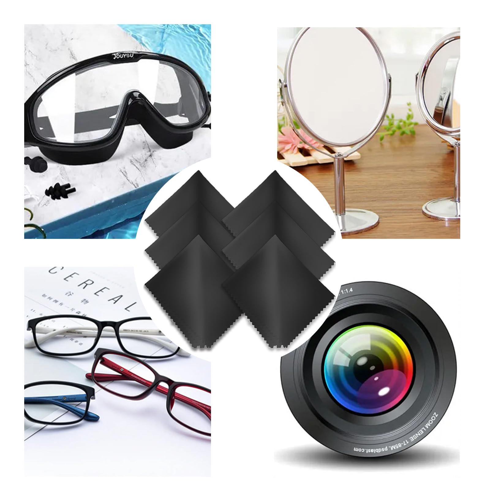 8 Panni In Microfibra Per Pulizia Occhiali E Schermi - 18x15cm, 8 Colori, Riutilizzabili - Foto 3