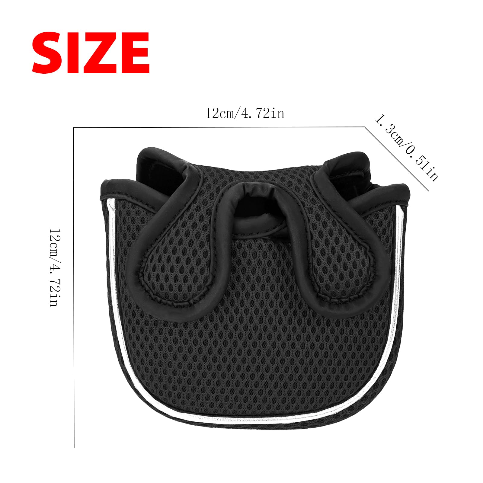 Andux Mallet Cover Golf Putter Head Covers per albero centrale Putter Nero MT/TG17, Quadrato