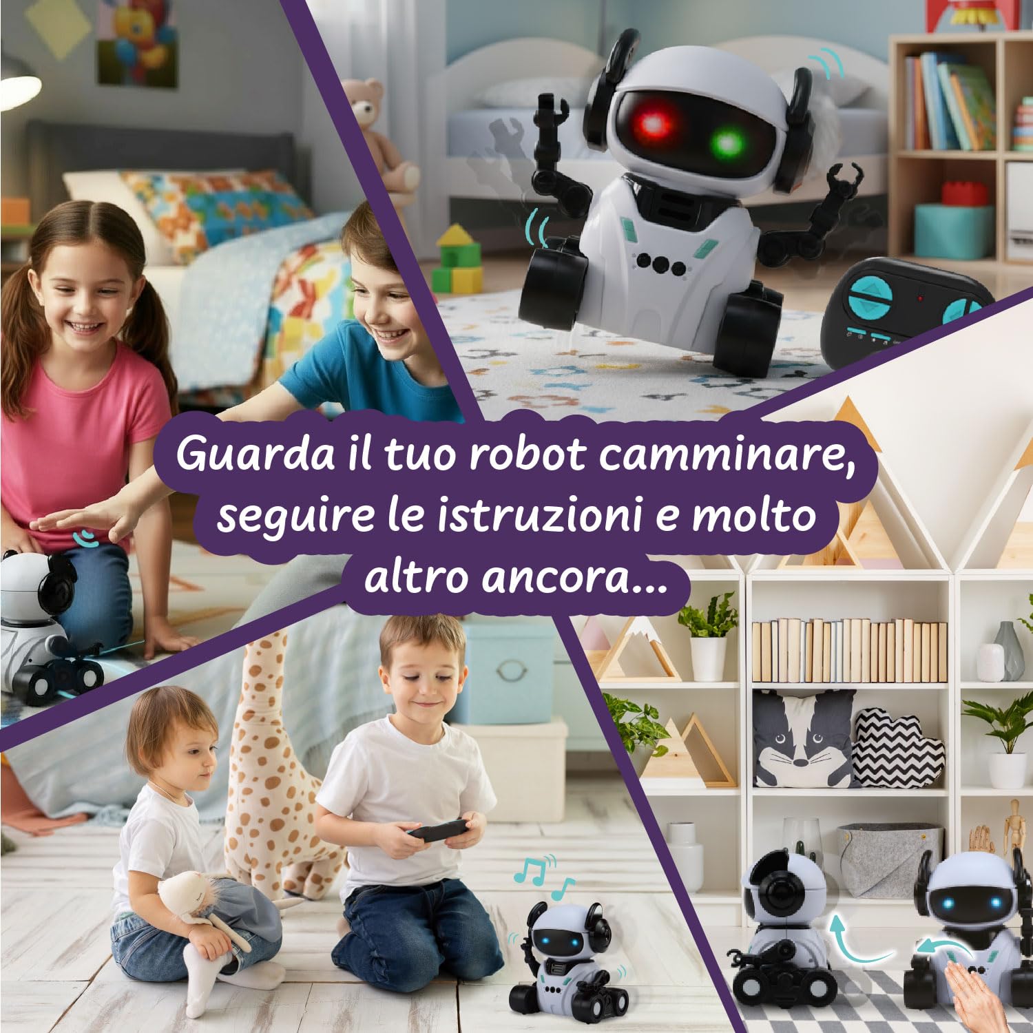 Science4you Robot intelligente ROMI - Robot Telecomandato per Bambini con Occhi LED, Musica e Quattro Modalità, Giocattoli Interattivi, Regalo Originale per Bambini e Bambine dai 6 7 8 9 10+ Anni