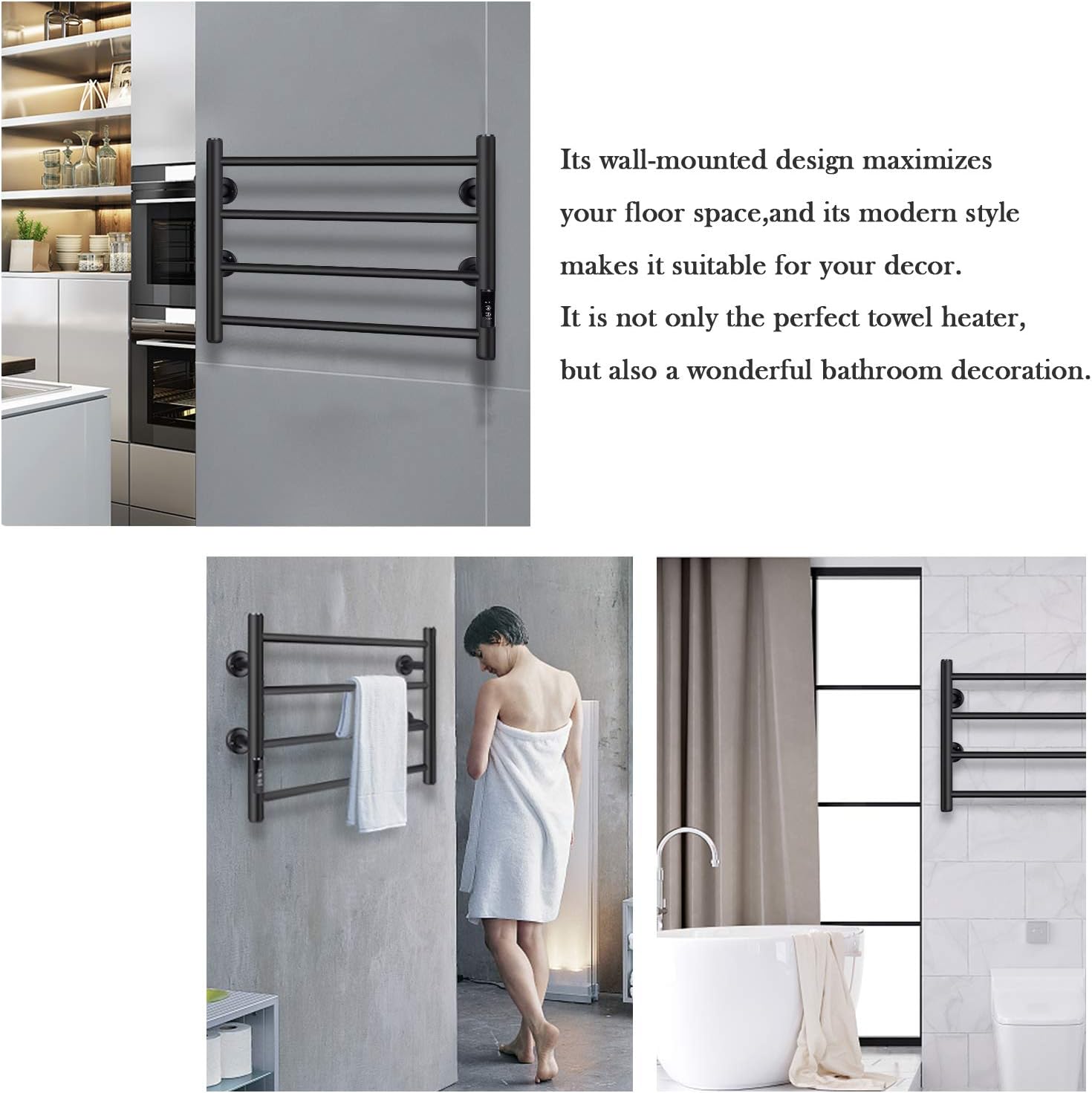 Best Deal Cheap 🛒 JSLOVE Towel Warmer Wall Mounted Heated Towel Racks for Bathroom, Stainless Steel Hot Towel Rack with Timer (4 Bars Black) Black Friday - 80% OFF JSLOVE Towel Warmer Wall Mounted Heated Towel Racks for Bathroom, Stainless Steel Hot Towel Rack with Timer (4 Bars Black)
