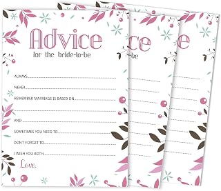 Bridal Shower Games Advice for The Bride Set of 50 Floral Mad Libs Game Activity Cards