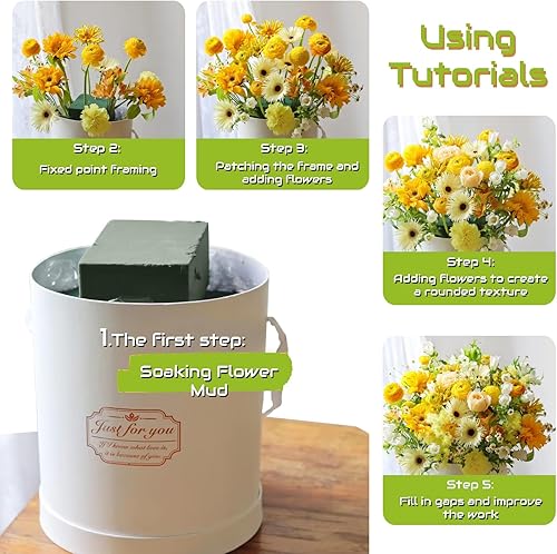 Miniatura 3 de 6 bloques redondos de espuma floral, espuma vegetal de 3.2 x 1.6 pulgadas, espuma de flores verdes secas y húmedas para arreglos florales frescos