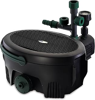 Pennington Aquagarden, Inpond 5 in 1 Pond & Water Pump, Filter, UV Clarifier, LED Spotlight and Fountain, All in One solution for a Clean, Clear, and Beautiful pond, for Ponds up to 600 Gallons