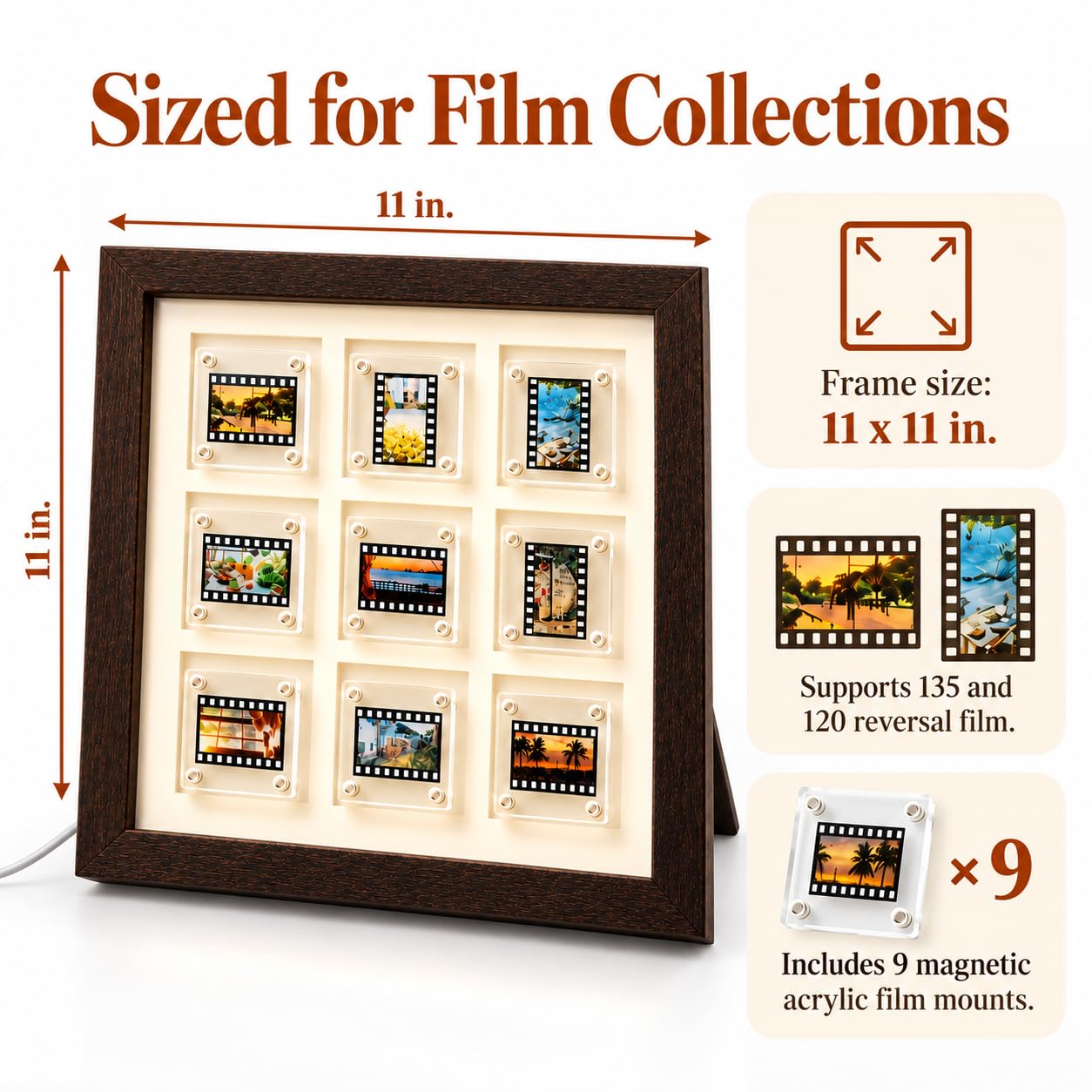 Visor de diapositivas y películas de 9 cuadrículas, 135 formatos, soportes