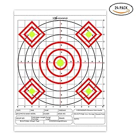 Highwild Paper Targets - Bullseye Target Sheet Paper - Practice for Firearms and Rifles Gun Shooting Outdoors - 13 X 17, 24 Pack