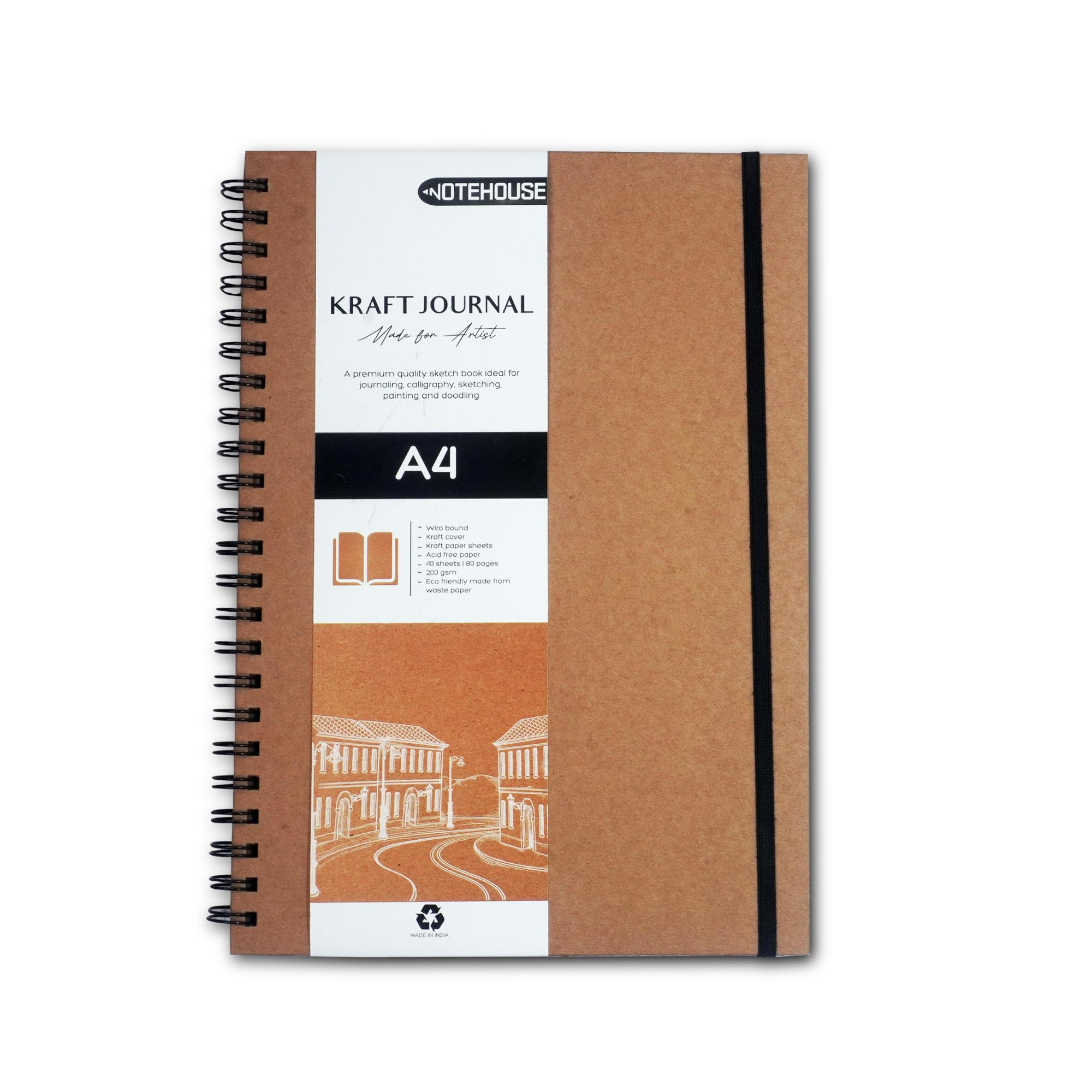 NOTEHOUSE A4 Sketchbook 200 GSM, 80 Pages Spiral-Bound Black Sheets Drawing Notebook, Thick & Smooth Professional-Grade Premium Acid- Free Unruled Artbook for Artist Painting (29.7x21 cm) (B0D35VYCN7) Amazon Price History, Amazon Price Tracker