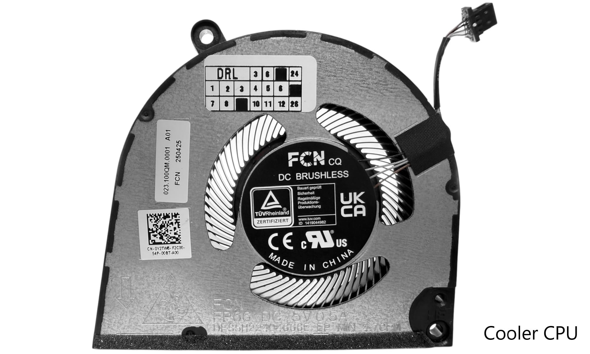 CPU+GPU fan for Dell Inspiron 16 Plus 7620 NVIDIA GeForce RTX 3050/3050 Ti only, N49HW, DFS5K323161A1E, Y2TW6, DFS5H22404666E