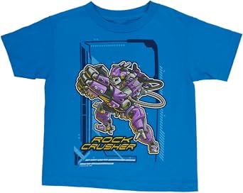 Rudeboyz Little Boys Blue T-Shirt Rock Crusher Robot Short Sleeve Shirt M