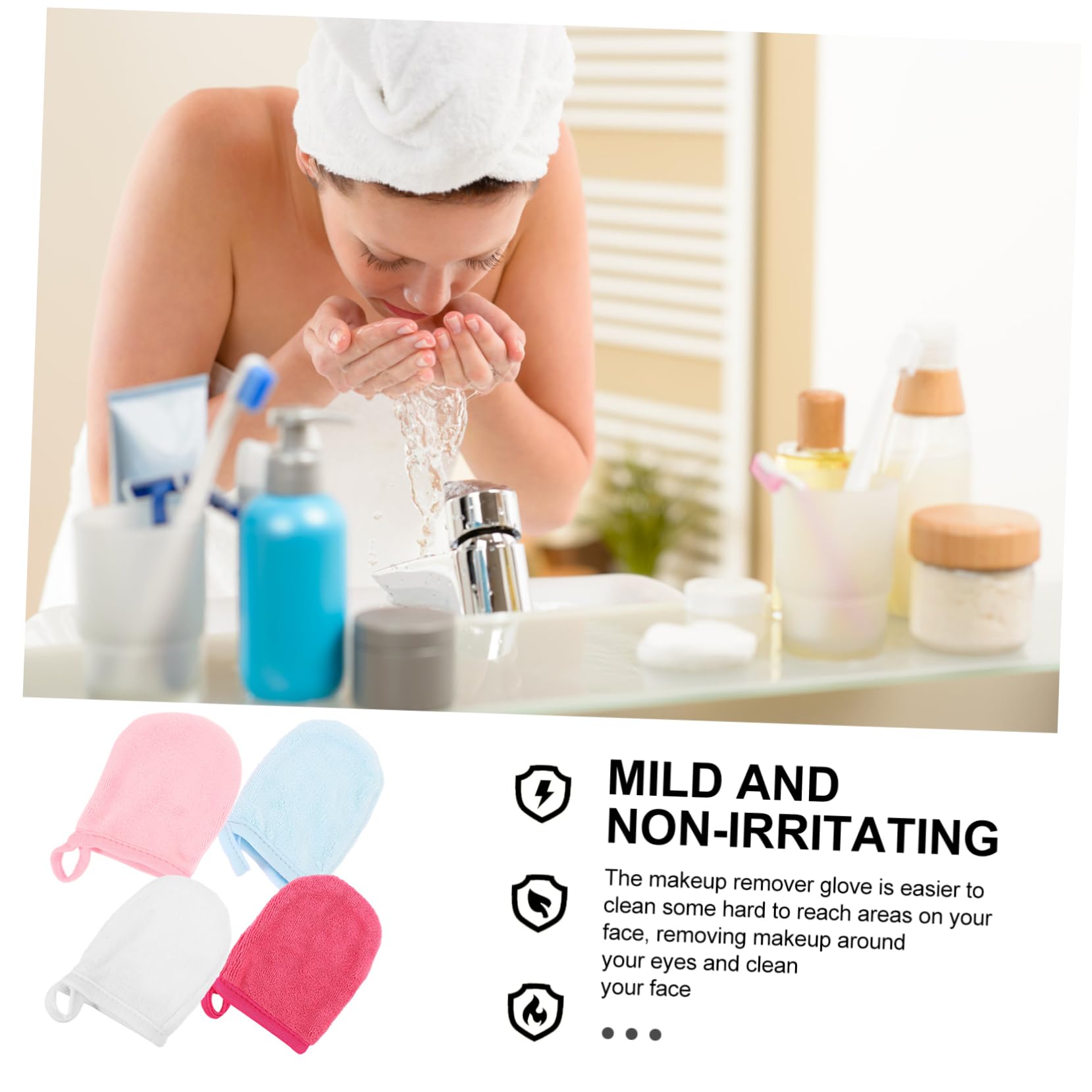 POPETPOP 16pezzi Guanti Esfolianti Per Pulizia Viso Da Microfibra Morbida e Riutilizzabile Per Rimozione Makeup e Della Perfetti Per Uso Quotidiano