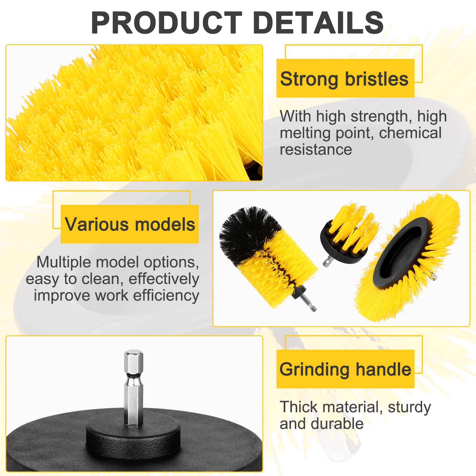 Spazzola per Trapano 8PCS Spazzole per Trapano per Pulire Drill Brush Power Scrubber Spazzole per la Pulizia Spazzola Rotante Pulizia Elettrica per Bagno Doccia Toilette Piastrelle Pavimenti