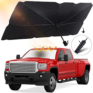 Car Windshield Sun Shade, Foldable Umbrella Reflective Sunshade for Car Front Window Block UV Rays Heat Keep Vehicle Cool,Windshield Sun Shade for Cars, SUV, Trucks (57 x 31 in)