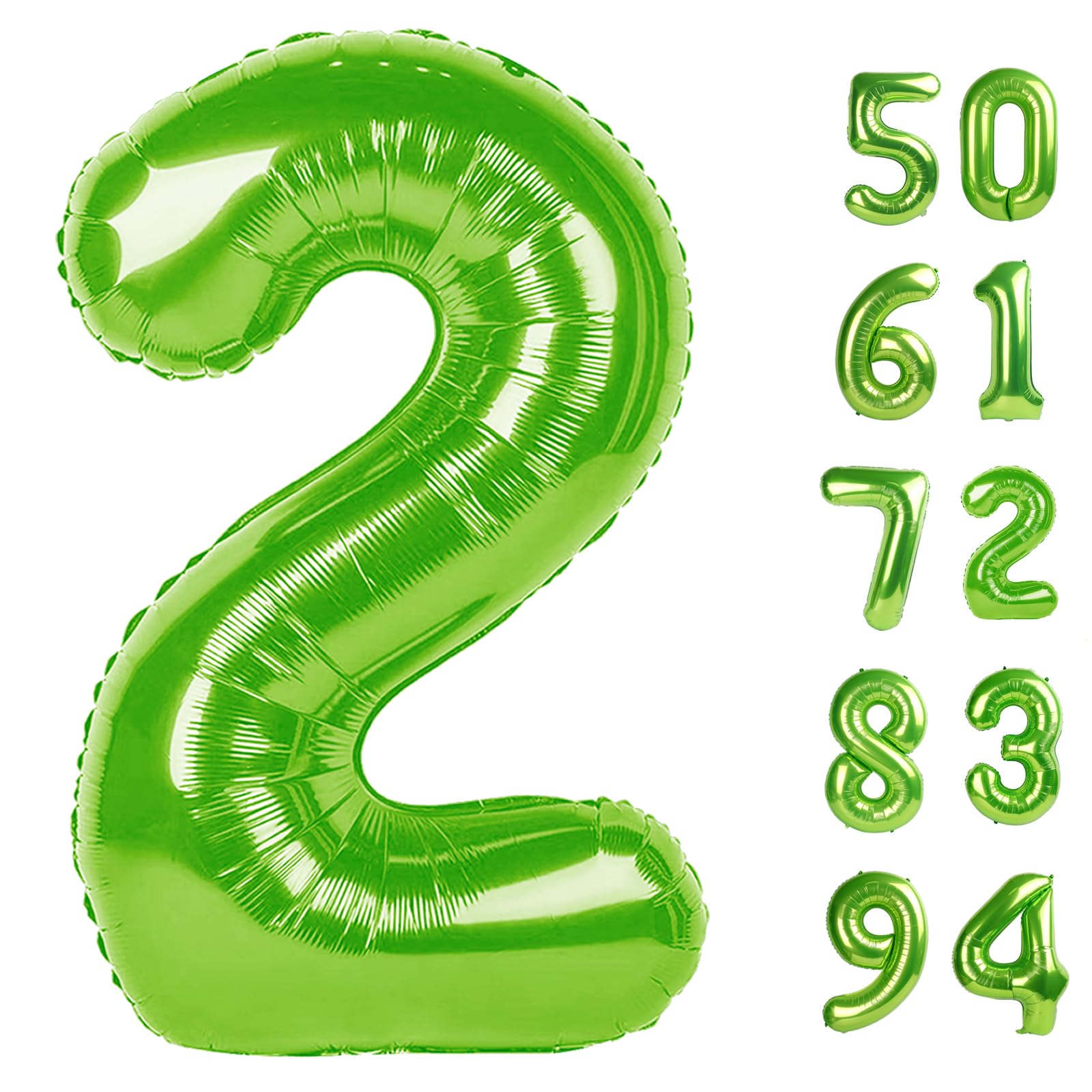 Light Green 2 Balloon - Number Balloon 40 Inch, 2st Light Green Decorations