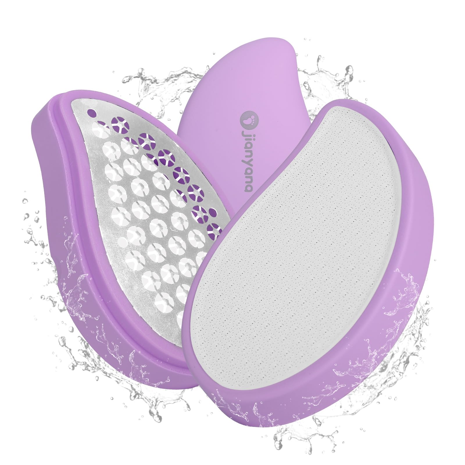 Jianyana Pedicura, 2 In 1 Lima Pies Lima De Pies y Removedor de Callos de Nanovidrio piedra pomez para pies Durezas Profesional Pedicura Manual En Casa (Púrpura)