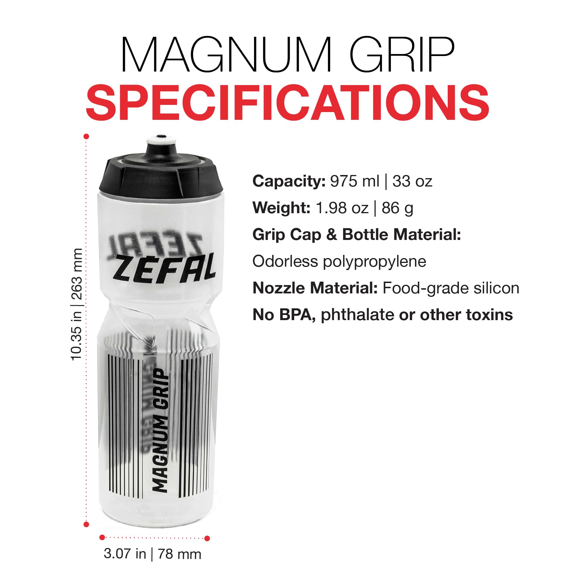 Amazon.com: Zefal Magnum 975ml Bike Water Bottle – Translucent
