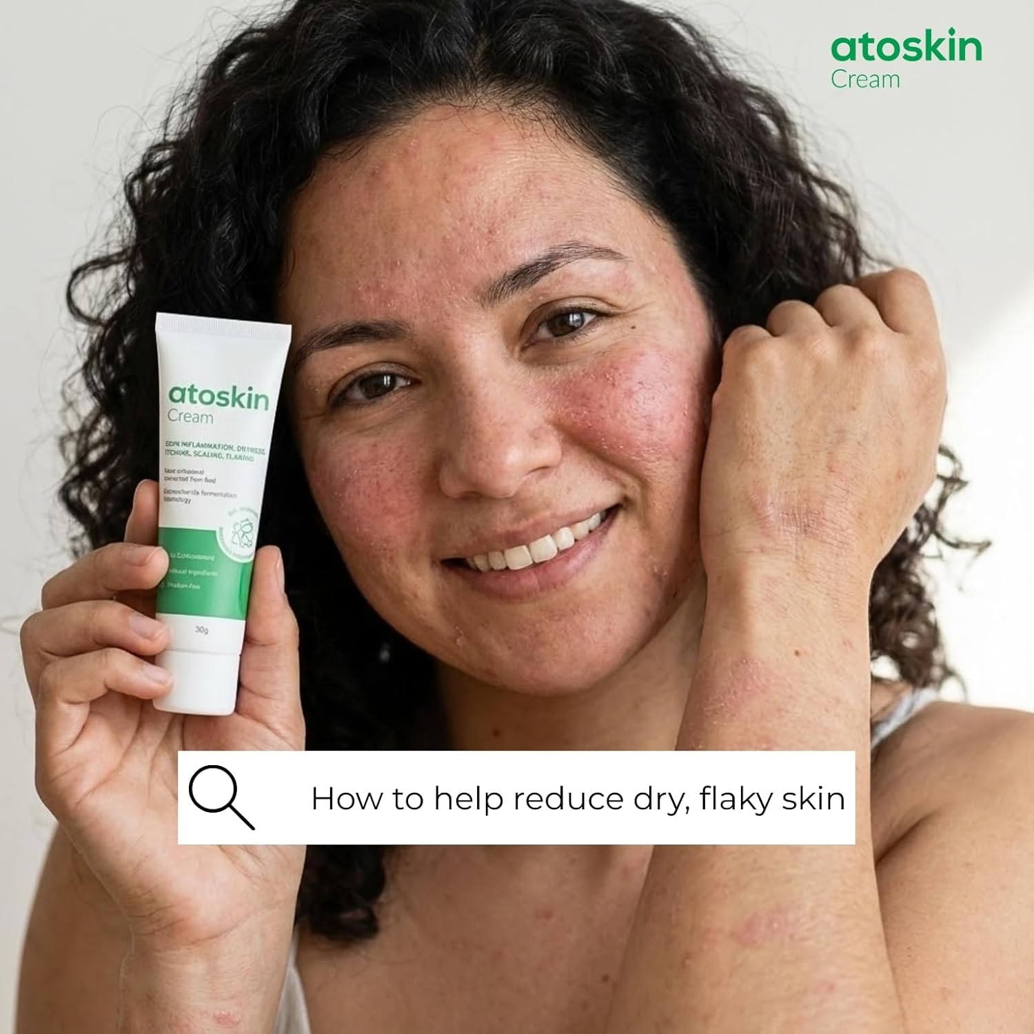 Atoskin Eczema Cream, Psoriasis & Folliculitis Soothing Lotion, For Drying, Itching and Dermatitis Irritation, Gentle Moisturizer For Adults & Kids with Shea Butter & Sweet Almond Oil (1.01 Oz)