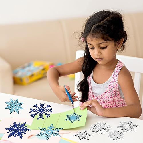 Miniatura 6 de 20 piezas de copos de nieve de Navidad troquelados de metal, troqueles de corte de nieve para vacaciones de invierno, plantilla de temporada de