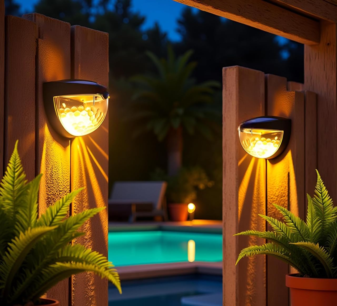 KINZILLA Solar Wall Lights Outdoor Waterproof LED Deck & Fence Lamps - Warm White Auto on/Off, Durable Decorative Lighting for Patio, Garden, Yard, Steps & Pathways, Set of 2-image-9
