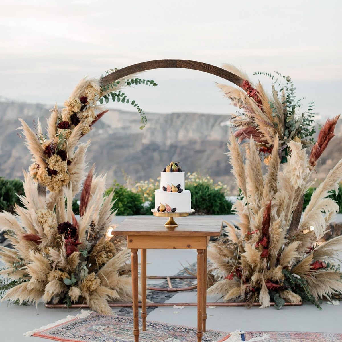 Arcos de Boda al Aire Libre for la Ceremonia,Arco de Boda Redondo,Arco de jardín,Arco de Madera,para la Ceremonia de Boda Fiesta Propuesta Jardín Playa Bosque Decoración