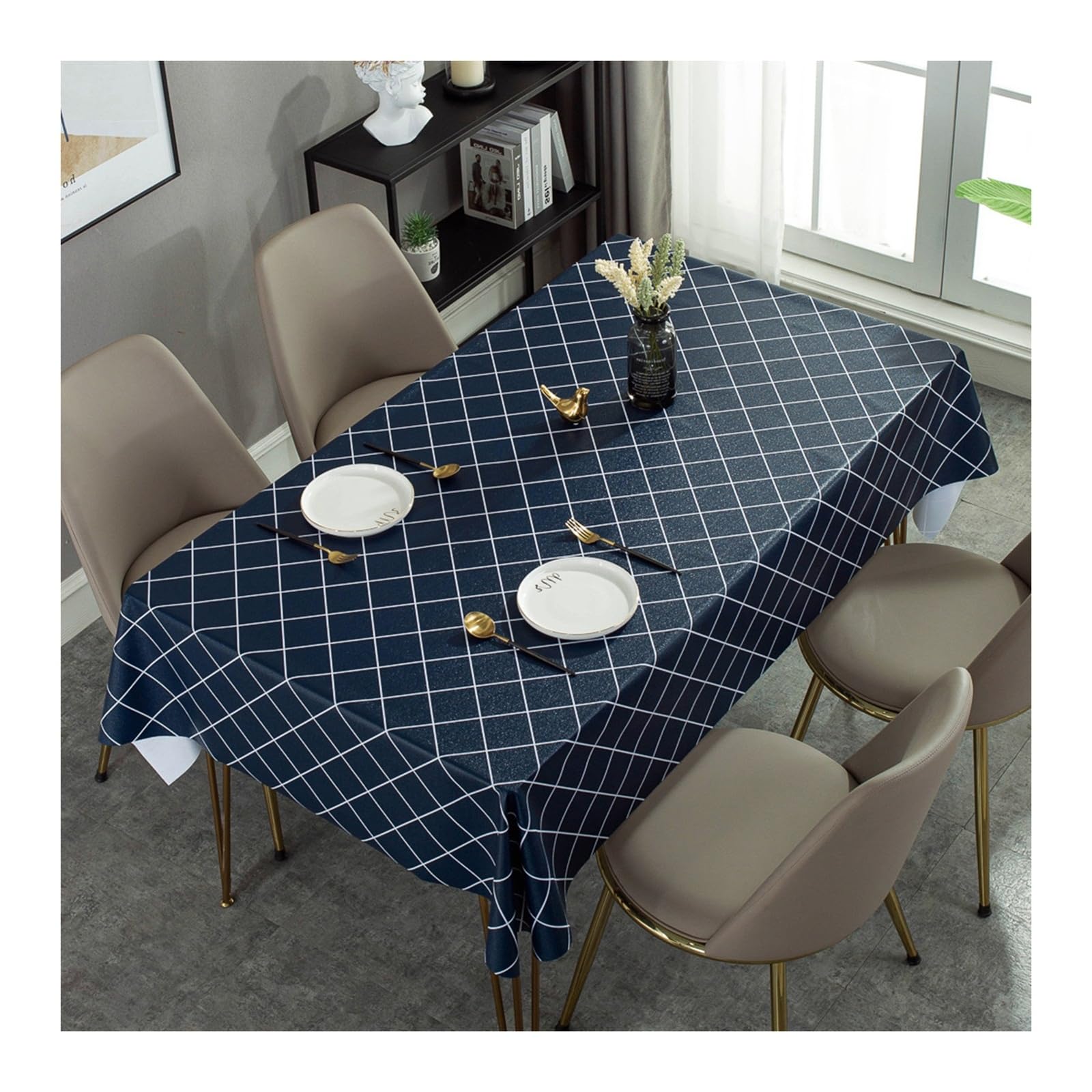 Nappe impermeable anti-taches KnSam PVC bleu marine 140x300 finie la corvee