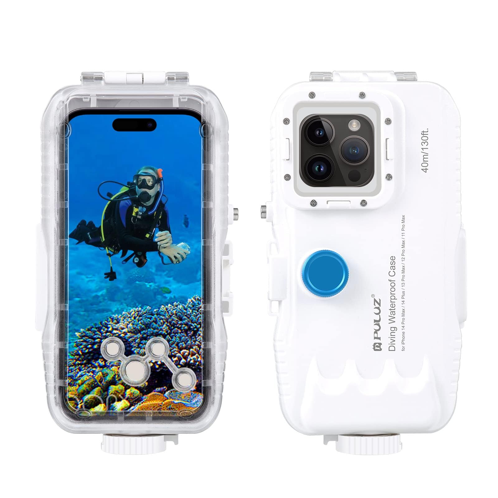 40m Diving Case Shockproof IP68 Waterproof Cover Case Heavy Duty Full Sealed Protective Underwater Housing for iPhone15 Plus/15 Pro Max/14 Plus/14Pro Max/13Pro Max/12Pro Max /11Pro Max