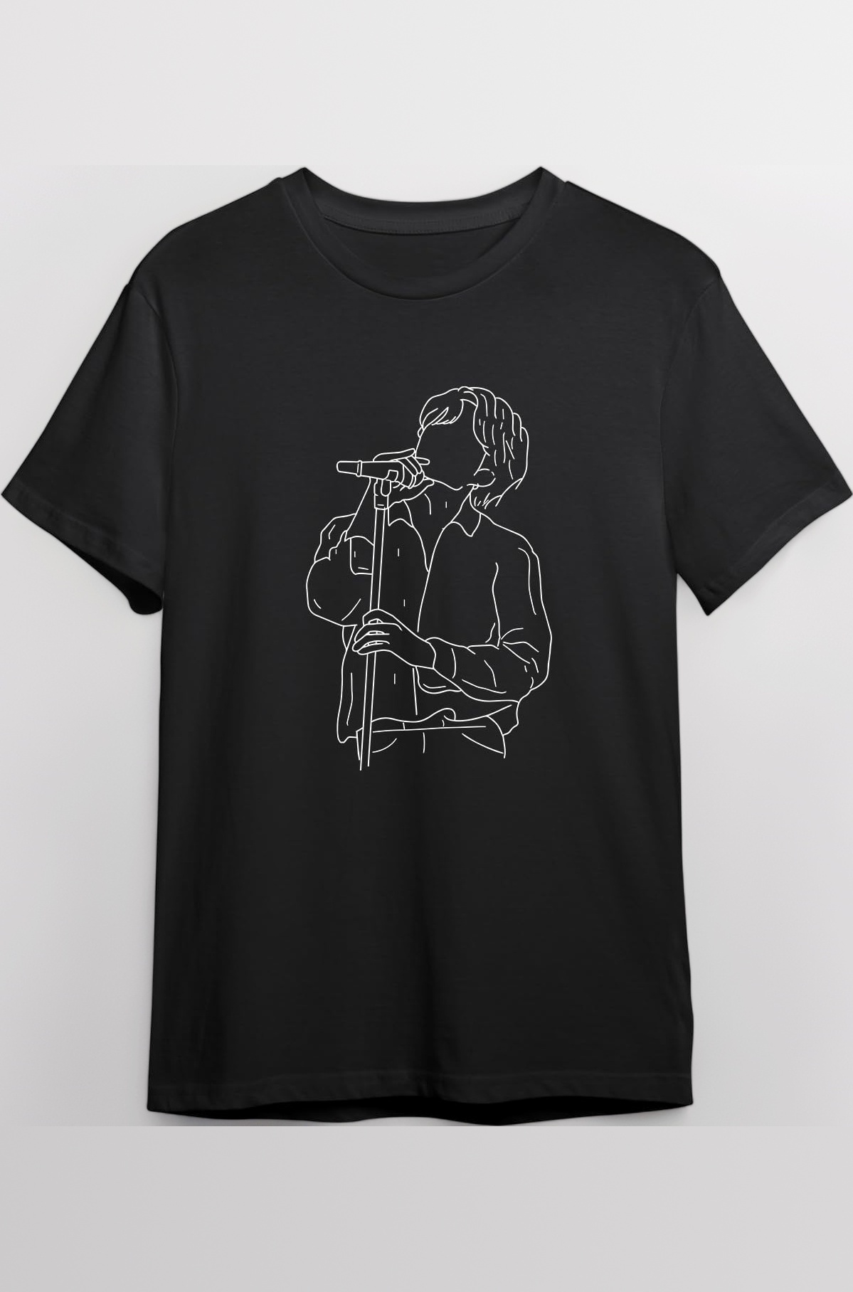 - BTS Jungkook Lineart Classic Black T-Shirt