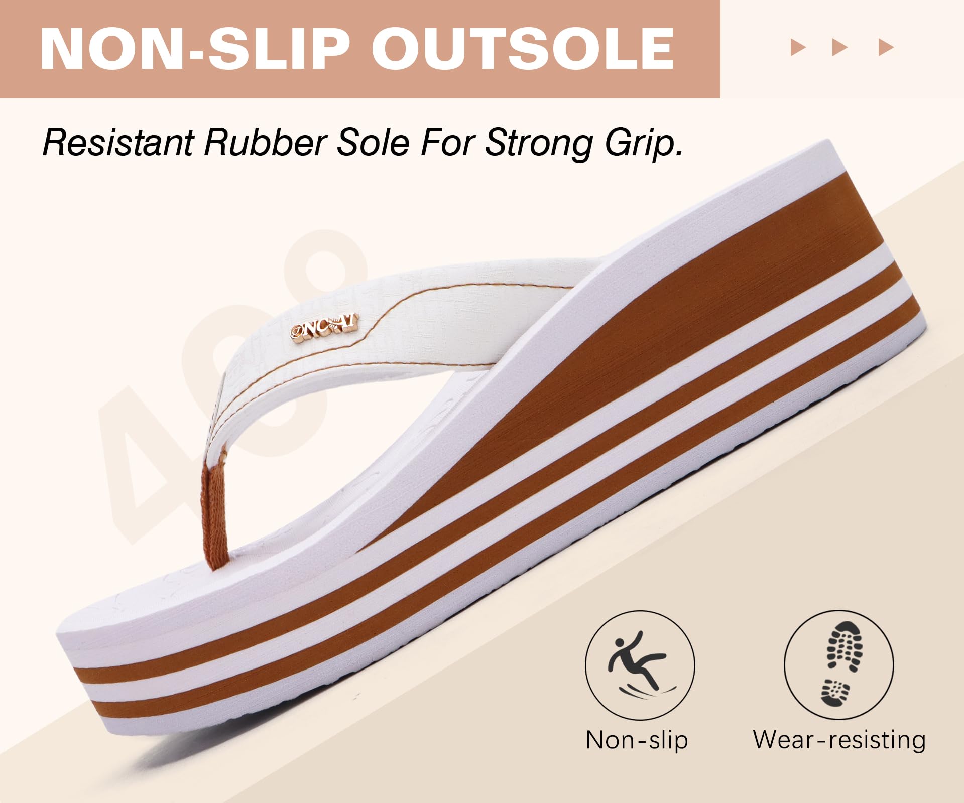 ONCAI Sandalias de Plataforma Mujer Chanclas con Tacón de Cuña Sandalias de Verano con Suela de Goma Cómoda para Caminar al Aire Libre