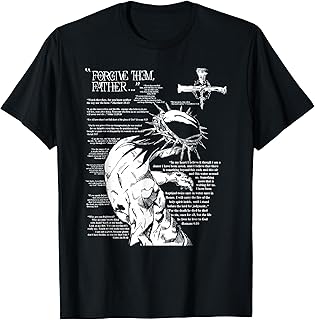 Forgive Them Father Anime Jesus Cross Tee T-Shirt