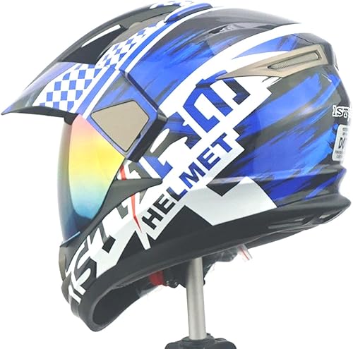 Miniatura 10 de Casco deportivo dual integral para motocross, color negro mate