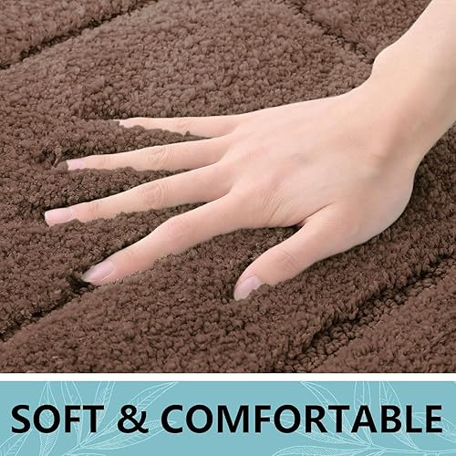 Miniatura 123 de Buganda Alfombras de baño, 24" x 16", Alfombras de baño de microfibra suaves y absorbentes, Alfombra de ducha esponjosa antideslizante, Alfombras de