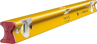 STABILA Spirit Level Type R 300, 81 cm, Torsion-Resistant Aluminium R Profile, 1 Horizontal Level, 2 Vertical Levels, Shock-Absorbing End Caps, Integrated Non-Slip Stoppers, Made in Germany, Yellow