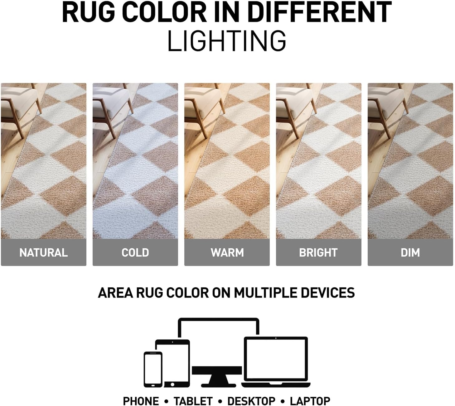 Rugshop Diamond Wave Shag Runner Rug Beige 2' 3" x 12' Great for Long Hallways, Open Entryways, or Galley Kitchens