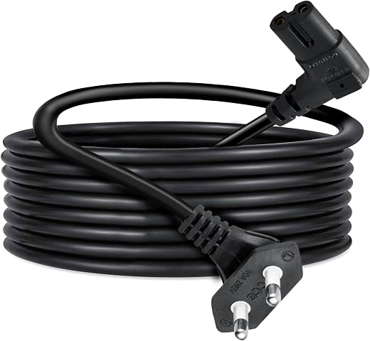 Storite 2 Mtr 2-pin L-Shape Universal Replacement AC Power Cord Cable Wire for Printer, Laptop PC Notebook Computer, Tape ...