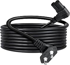 Storite 3 Mtr 2-pin L-Shape Universal Replacement AC Power Cord Cable Wire for Printer, Laptop PC Notebook Computer, Tape Recorder, Camera Black