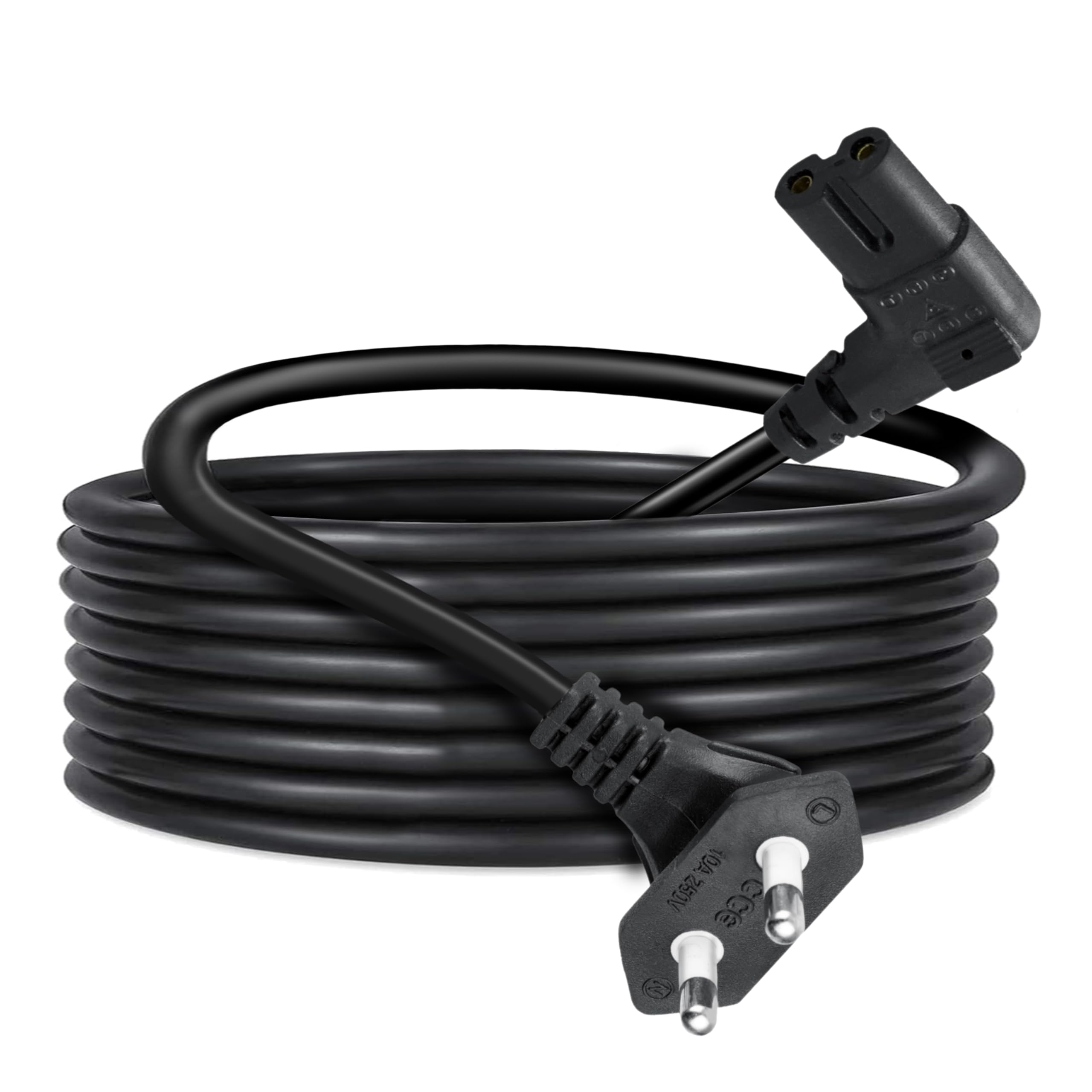 Storite 2 Mtr 2-pin L-Shape Universal Replacement AC Power Cord Cable Wire for Printer, Laptop PC Notebook Computer, Tape Recorder, Camera Black