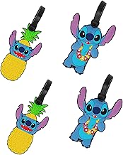 Lilo & Stitch Luggage Tag 4 Pack Official License, Disney Luggage Tags and Vacation Essentials