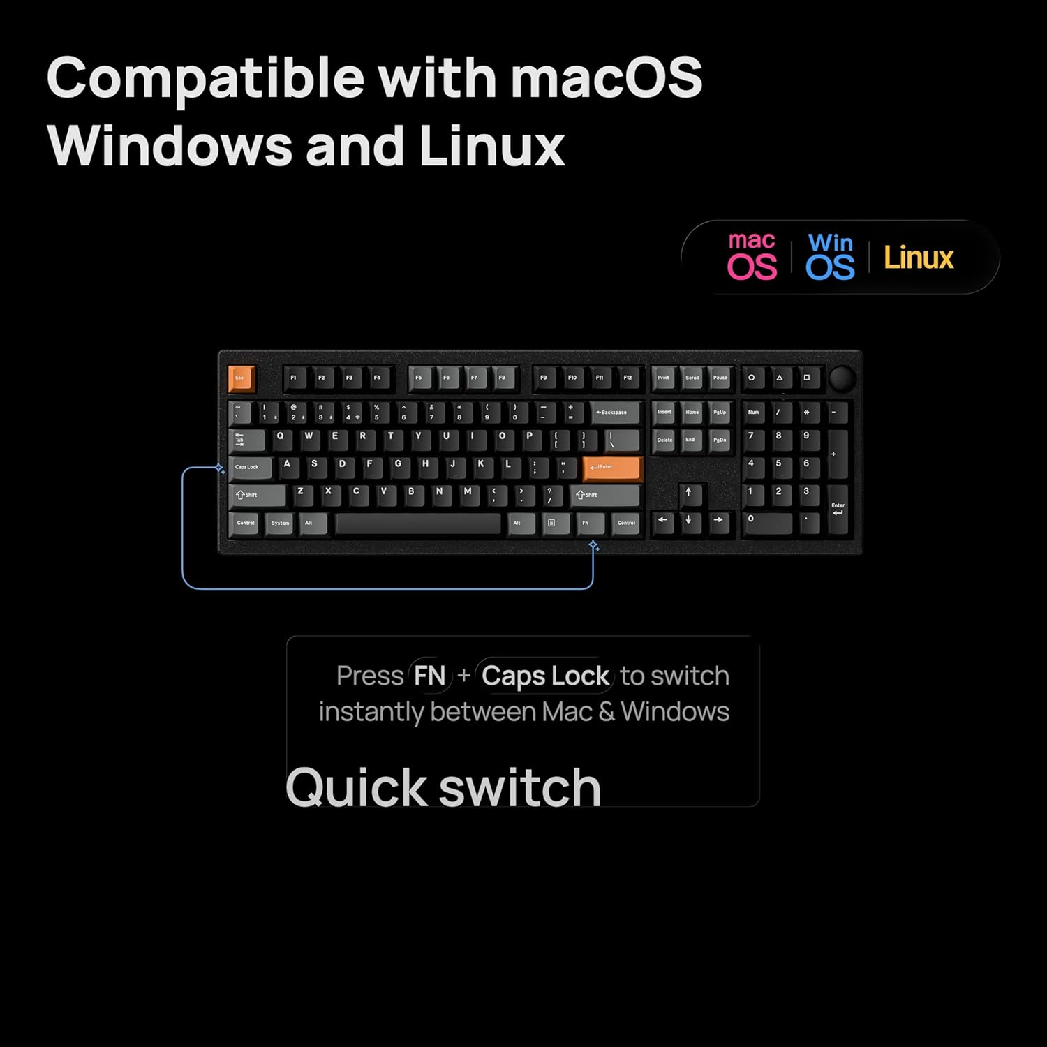 Keychron P6 Ultra 8K Polling Rate Full-Size Aluminum Wireless Mechanical Keyboard, 2.4 GHz/Bluetooth/Wired Custom RGB, Hot-Swappable K Pro Silent Red Switch for Mac Windows Linux - Black