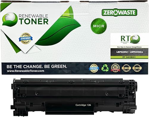 126 RT MICR Compatible Toner Reemplazo para Canon CRG 126 3483B001 ImageCLASS LBP6200d LBP6230dw Cartucho de impresión de cheques de tinta magnética